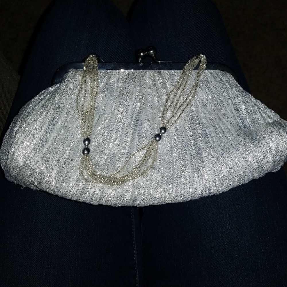 SOLD Silver dressy clutch